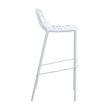 LeisureMod Devon Modern Bar Stool with Powder Coated Aluminum Frame White