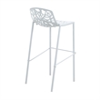 LeisureMod Devon Modern Bar Stool with Powder Coated Aluminum Frame White