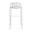 LeisureMod Devon Modern Bar Stool with Powder Coated Aluminum Frame White
