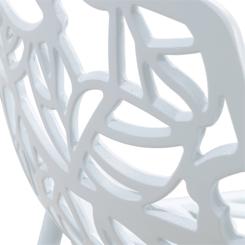 LeisureMod Devon Modern Bar Stool with Powder Coated Aluminum Frame White