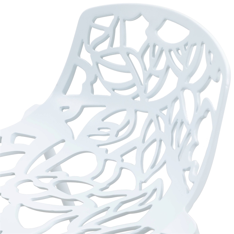 LeisureMod Devon Modern Bar Stool with Powder Coated Aluminum Frame White
