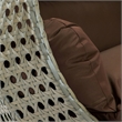 LeisureMod Outdoor Beige Wicker Hanging Double Egg Swing Chair in Brown