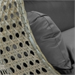 LeisureMod Outdoor Beige Wicker Hanging Double Egg Swing Chair in Dark Gray