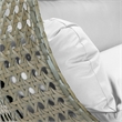 LeisureMod Outdoor Beige Wicker Hanging Double Egg Swing Chair in White