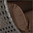 LeisureMod Outdoor Charcoal Wicker Hanging Double Egg Swing Chair in Brown