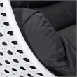 LeisureMod Outdoor White Wicker Hanging Double Egg Swing Chair in Black