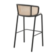 LeisureMod Ervilla Bar Stool with Black Powder Coated Metal Frame Beige