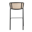 LeisureMod Ervilla Bar Stool with Black Powder Coated Metal Frame Beige
