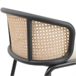 LeisureMod Ervilla Bar Stool with Black Powder Coated Metal Frame Beige