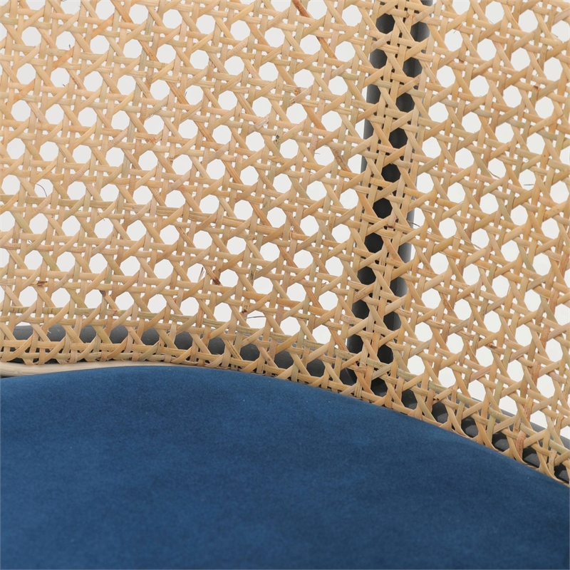 LeisureMod Ervilla Bar Stool with Black Powder Coated Metal Frame Navy Blue