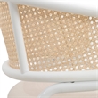 LeisureMod Ervilla Dining Armchair with White Steel Base and Velvet Seat Beige
