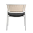 LeisureMod Ervilla Dining Armchair with White Steel Base and Velvet Seat Black