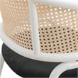 LeisureMod Ervilla Dining Armchair with White Steel Base and Velvet Seat Black