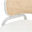 LeisureMod Ervilla Dining Armchair with White Steel Base and Velvet Seat White