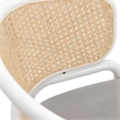 LeisureMod Ervilla Dining Armchair with White Steel Base and Velvet Seat Gray