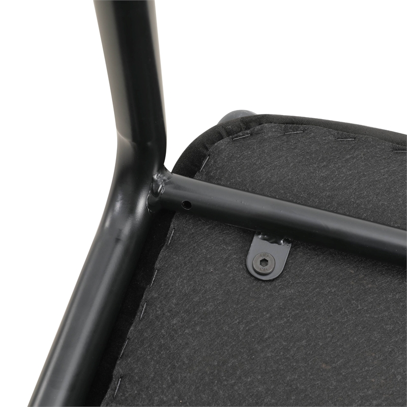 LeisureMod Ervilla Bar Stool with Black Powder Coated Metal Frame Set of 2 Black