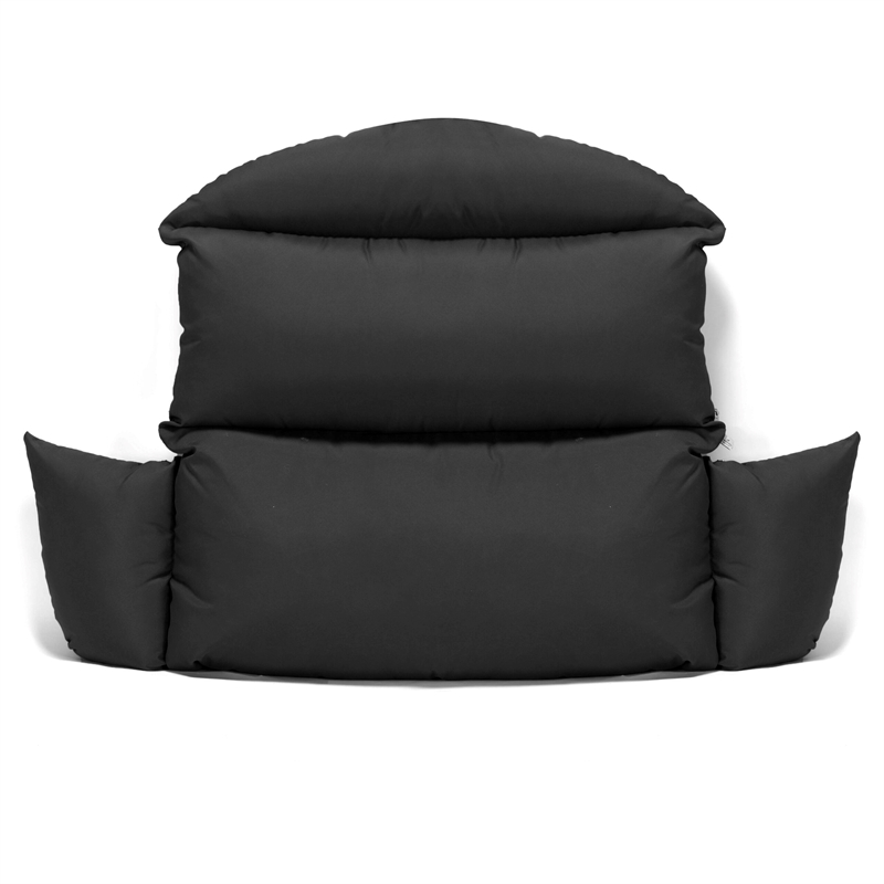 LeisureMod 2 person Double Egg Swing Chair Cushion in Black