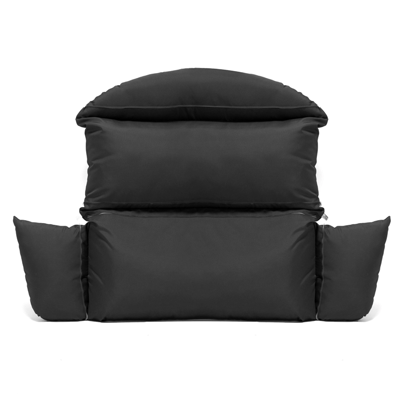LeisureMod 2 person Double Egg Swing Chair Cushion in Black