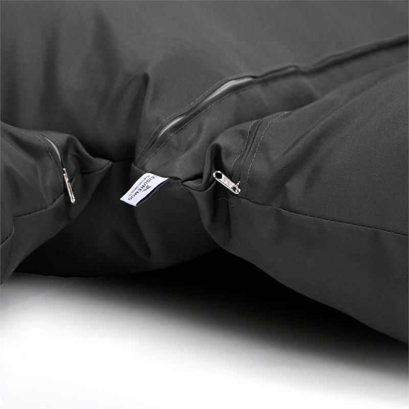 LeisureMod 2 person Double Egg Swing Chair Cushion in Black