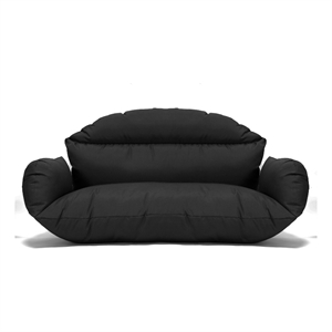 LeisureMod 2 person Double Egg Swing Chair Cushion in Black
