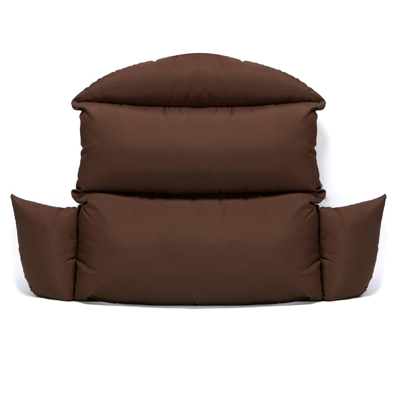 LeisureMod 2 person Double Egg Swing Chair Cushion in Brown