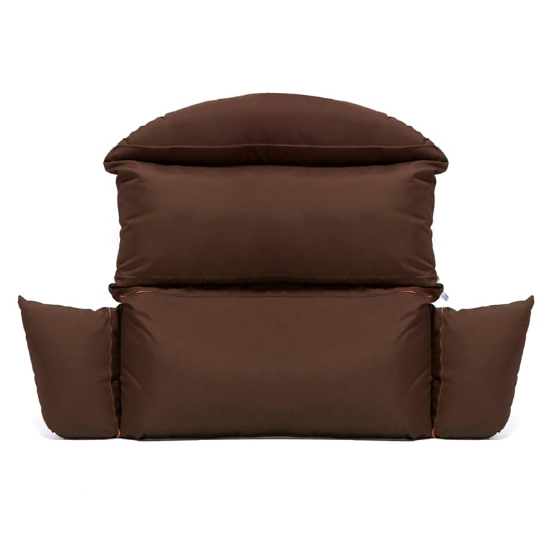 LeisureMod 2 person Double Egg Swing Chair Cushion in Brown