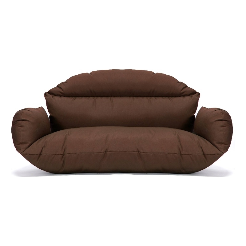 LeisureMod 2 person Double Egg Swing Chair Cushion in Brown