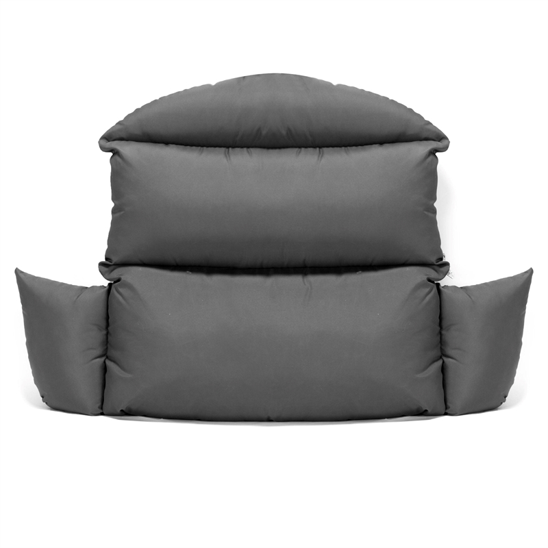 LeisureMod 2 person Double Egg Swing Chair Cushion in Dark Grey