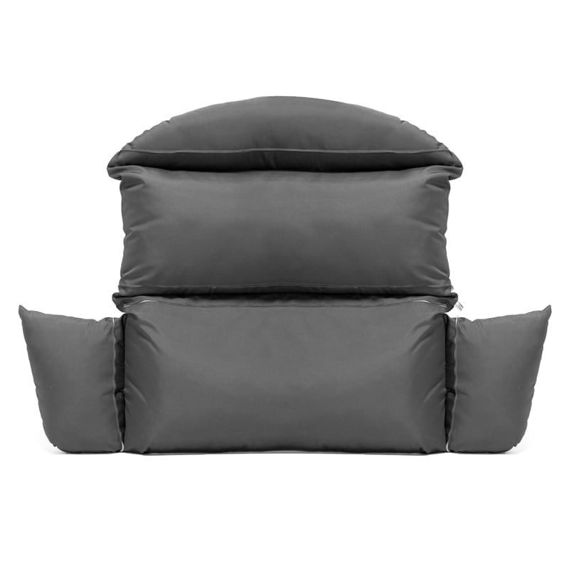 LeisureMod 2 person Double Egg Swing Chair Cushion in Dark Grey