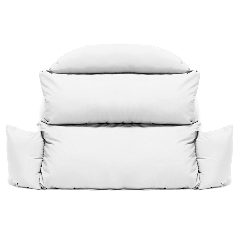 LeisureMod 2 person Double Egg Swing Chair Cushion in White