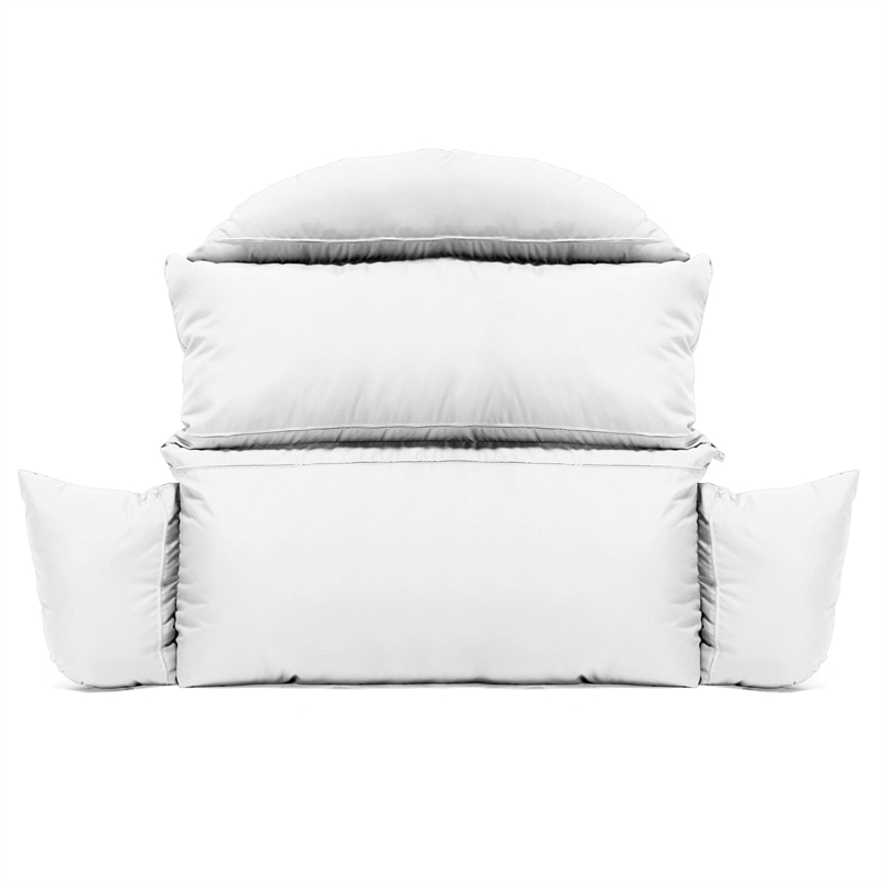 LeisureMod 2 person Double Egg Swing Chair Cushion in White