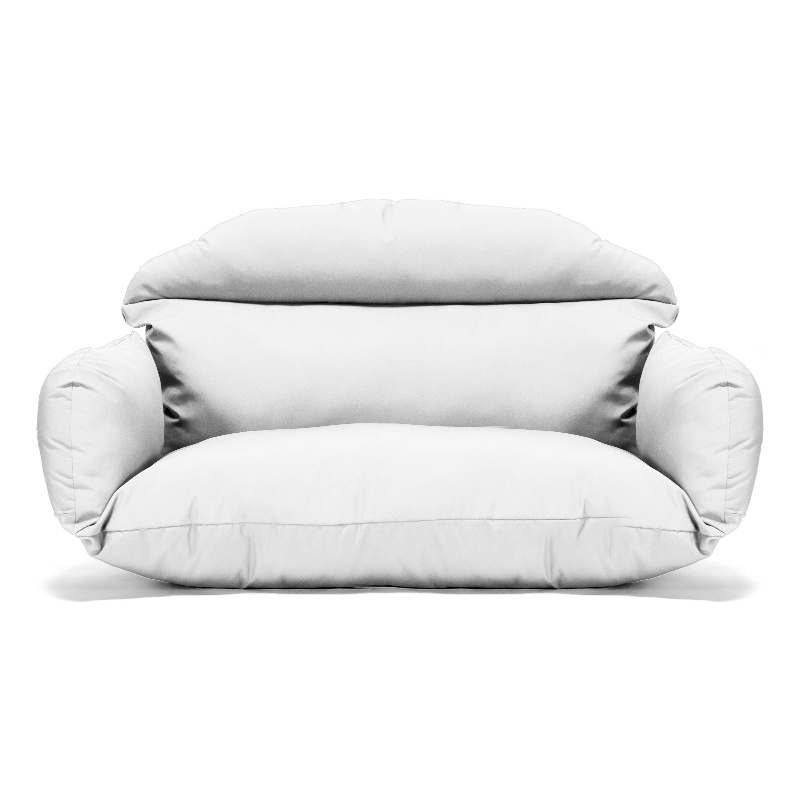 LeisureMod 2 person Double Egg Swing Chair Cushion in White