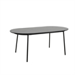 LeisureMod Tule 7-Piece Dining Set in Steel with 6 Chairs Black/Platinum Blue