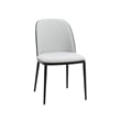 LeisureMod Tule 7-Piece Dining Set in Steel with 6 Chairs Black/Platinum Blue