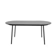 LeisureMod Tule 7-Piece Dining Set in Steel with 6 Chairs Black/Platinum Blue