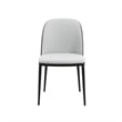 LeisureMod Tule 7-Piece Dining Set in Steel with 6 Chairs Black/Platinum Blue