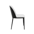 LeisureMod Tule 7-Piece Dining Set in Steel with 6 Chairs Black/Platinum Blue