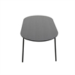 LeisureMod Tule 7-Piece Dining Set in Steel with 6 Chairs Black/White
