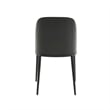 LeisureMod Tule 7-Piece Dining Set in Steel with 6 Chairs Black/White