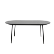LeisureMod Tule 7-Piece Dining Set in Steel with 6 Chairs Black/White