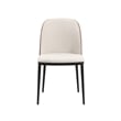 LeisureMod Tule 7-Piece Dining Set in Steel with 6 Chairs Walnut/Beige