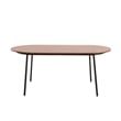 LeisureMod Tule 7-Piece Dining Set in Steel with 6 Chairs Walnut/Beige