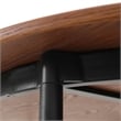 LeisureMod Tule 7-Piece Dining Set in Steel with 6 Chairs Walnut/Light Brown