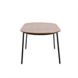 LeisureMod Tule 7-Piece Dining Set in Steel with 6 Chairs Walnut/Light Brown