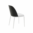 LeisureMod Tule Modern Dining Chair with Velvet Seat Black/Platinum Blue
