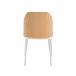 LeisureMod Tule Modern Dining Chair with Velvet Seat Natural Wood/Brown