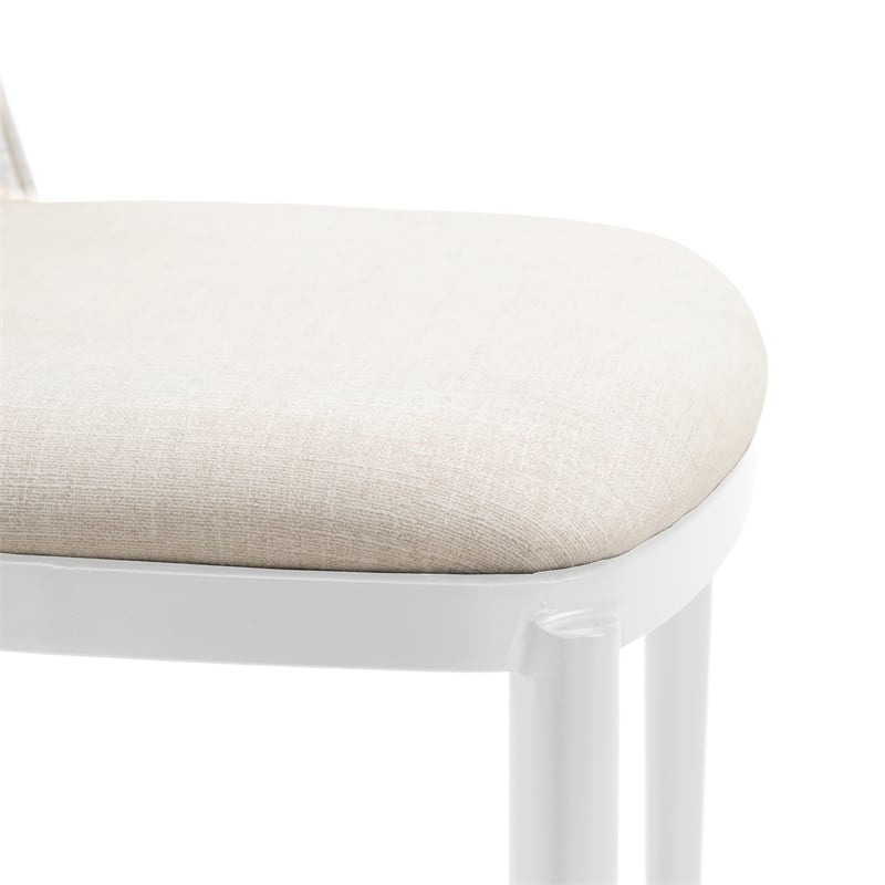 LeisureMod Tule Modern Dining Chair with Velvet Seat Walnut/Beige
