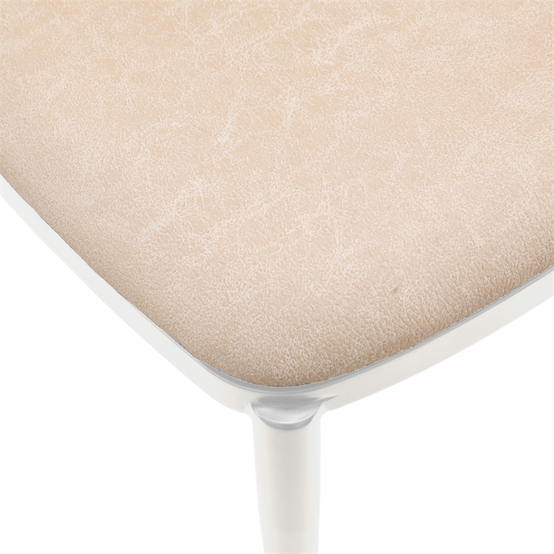 LeisureMod Tule Modern Dining Chair with Leather Seat Walnut/Light Brown