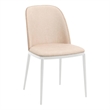 LeisureMod Tule Modern Dining Chair with Leather Seat Walnut/Light Brown