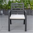 LeisureMod Chelsea Aluminum Patio Dining Armchair with Cushions in Beige